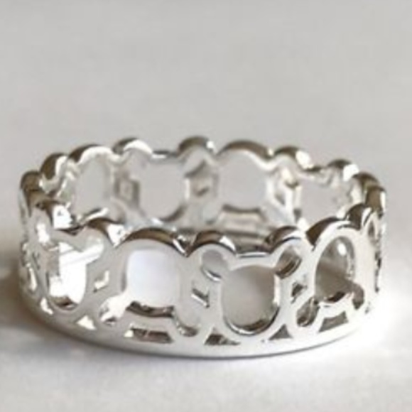 Silver Mickey Mouse Ring Size 7 9  Disney Eternity Ears Disneyana Plated Icon - Picture 9 of 9